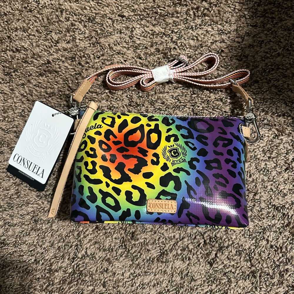 Consuela Multicolor Leopard Print Crossbody Bag